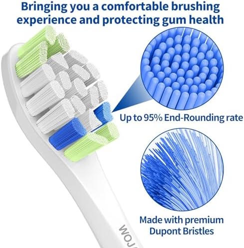Replacement Toothbrush Brush Heads Compatible with Philips Sonicare Electric Toothbrushes for Snap-On System, Pack of 10, White