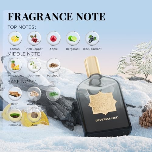 Perfume for Men, Long-Lasting Luxury Fragrance,Eau de Parfum, Ambergris Musk Fruity Chypre, 3.4 Fl oz