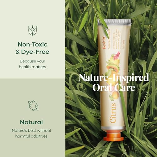 Revitin Toothpaste | Fluoride-Free Prebiotic Citrus Tooth Gel | No SLS, Gluten Free, Dye Free, GMO Free, No Sweeteners | Non-Toxic, Kid Approved