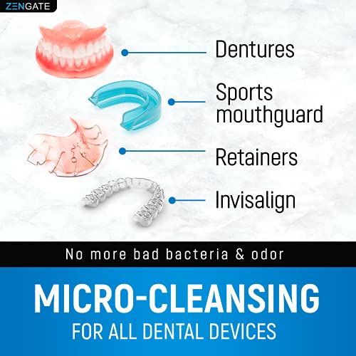 Retainer Cleaner Tablets - Quick 3-Minute Clean for Dentures, Mouth Guards, Aligners, and Night Guards - 120 Dental Cleansing Tablets - FSA HSA Approved Dental Appliance Cleanser