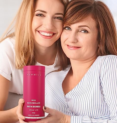 Rose Vanilla Bath Bomb Mega Foaming Bubbles Infused with Vanilla Jasmine Luxurious Spa Bath Essentials Nourishing Dry Skin Stress Relief Bath Gift