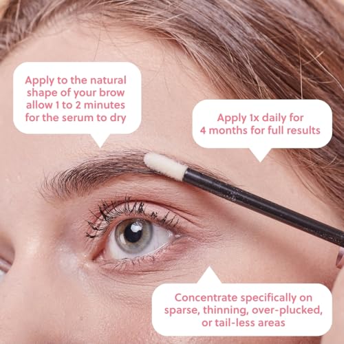 ForBrow Eyebrow Growth Serum For Thicker Brows - Natural & Organic Conditioner For Fuller and Thick Eyebrows | Vegan & Cruelty-Free Formula | New Innovative Peptides - [0.10 fl. oz/ 3ml]