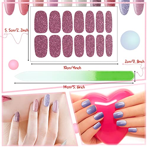 Maitys 336 Pieces 24 Sheets Full Wrap Nail Polish Strips Stickers Self Adhesive Gel Nail Strips Art Decals with File for Women DIY Decorations(Elegant Style)