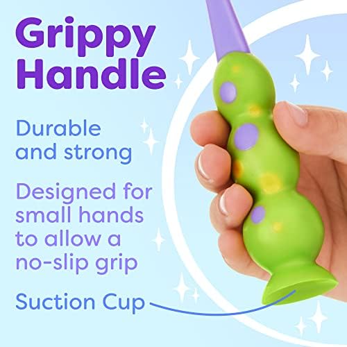 Kids Toothbrush 4 Pack - Soft Bristles with Suction Cup - Toothbrush Kids, Child Sized Brush Heads, 3-10 Year Old Kid Toothbrush with Easy Storage - Toddler, Girl and Boy Set (4-Pack, Multi-Color)