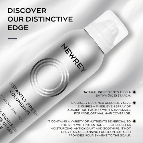 Dry Shampoo Spray for Women & Men - Freshens hair, Residue-Free, Volumizing Formula with Rice Starch - Absorbs Oil, Eliminates Odors - 5.07 oz