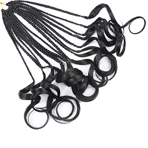 Crochet Hair for Women 10 Inch Crochet Braids Box Braids French Curl Braiding Hair Pre Looped Crochet Hair Short French Curl Crochet Braids with Curly Ends Extensions Braids (1B)