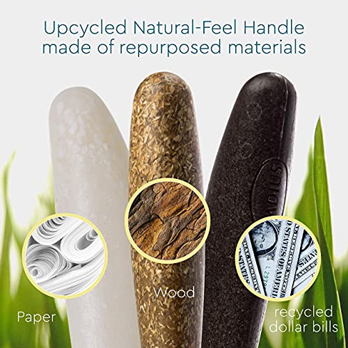RADIUS Toothbrush Source Floss Brush BPA Free & ADA Accepted Improve Gum Health & Reduce Gum Issues - Soft - Hemp/Soda Pop Ecogrind/Starch- Pack of 3
