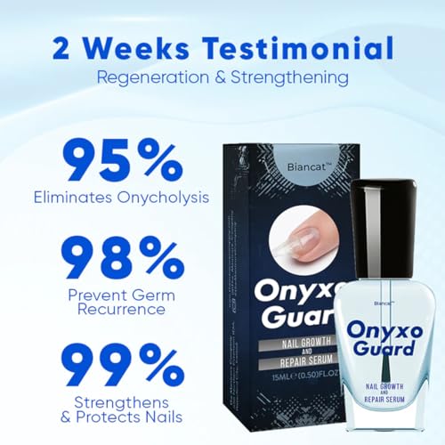 OnyxoGuard Nail Growth and Repair Serum,Nail Strengthener for Thin Nail, Brittle & Damaged Strengthener Base Coat Nail Polish Repair Nail Growth Treatment, Crystal Clear (2PCS)