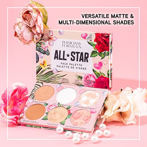 Physicians Formula All-Star Face Palette, Velvety-Smooth Buildable & Blendable Formulas,Versatile Matte and Multidimensional Shades, Cruelty-Free & Vegan
