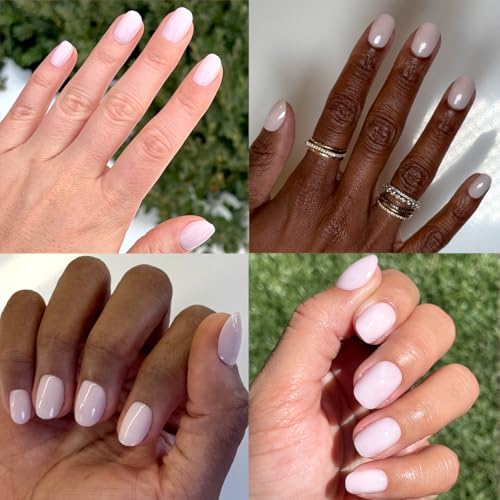 Olive & June Instant Mani Press-On Nails (Glue) Extra Short, Round 42 Fake Nails, 21 Sizes Non-Toxic, Long-Lasting Recycled Materials Realistic Look, Salon-Quality at Home Strawberry Scone