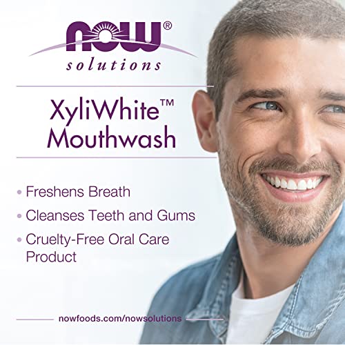 NOW Solutions, Xyliwhite™ Mouthwash, Cinnafresh Flavor, Naturally Freshens Breath, Cleanses Teeth and Gums, 16-Ounce