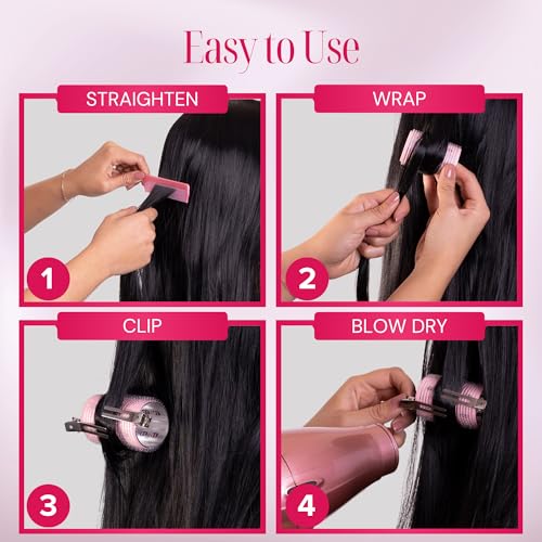 Thermal Rollers for Hair - 37pc Set - 18 Self-Grip Hair Rollers with 18 Clips and Styling Comb - Aluminum Thermal Hair Rollers for Volume and All-Day Curls - For Short, Medium, and Long Hair (Large)