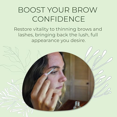 Sea El Castor Lash & Brow Serum Organic Castor Oil Rosemary Oil & Black Seed Oil Hair Conditioner - Eyelashes & Eyebrow Thickening & Growth Essentials for Women & Men - 1 fl oz Bottle