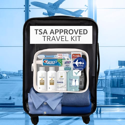 Peaknip Travel Toiletry Kit For Women - 15 Piece Travelers Essentials, TSA Compliant, Travel Size Toiletries kit, Bundle includes Shampooo & Conditioner, Body Wash, Deodorant, Moisturizer & More
