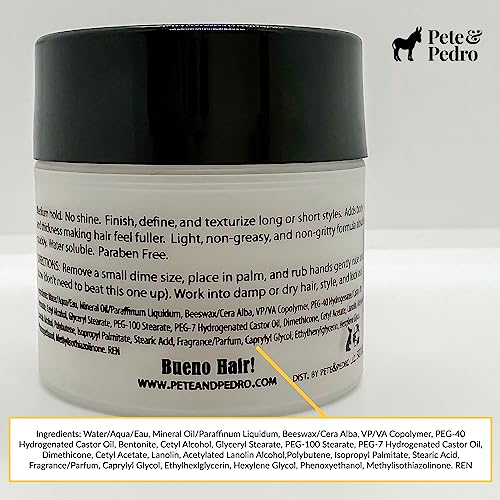 Pete & Pedro HAIR STYLING CLAY - Medium Hold, Matte Finish, Low Shine Styling Clay for Men, Ideal for Hairstyling Medium, Messy, Fine Thinning Hair Styles | Shark Tank Featured, 2 oz