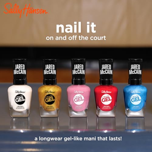 Sally Hansen Miracle Gel™ x Jared McCain, Point Guard Pink, Long Lasting, Gel-Like Formula, No UV Lamp Needed, PInk Nail Polish