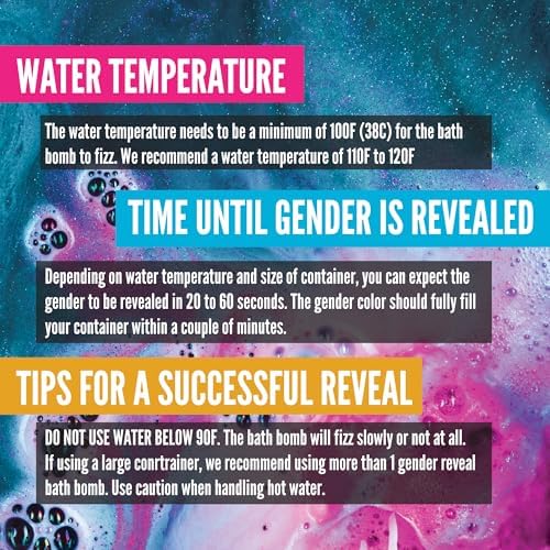 Gender Reveal Bath Bomb. Large 5oz Bath Bombs. for Gender Reveal Parties, Baby Showers, etc. 2 Pack (Pink)