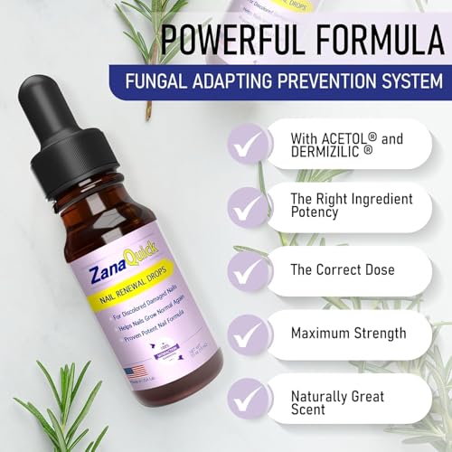 Zanaquick Extra Strength Toenail & Fingernail Repair Drops - Nail Care Renewal for Thick, Damaged & Discolored Nails - 1 Pack