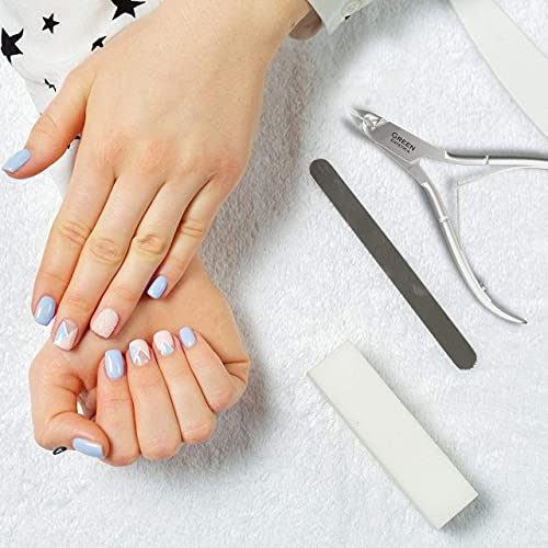 Cuticle Trimmer with Cuticle Pusher Professional Stainless Steel Cuticle Cutter Sharp Blades Double Spring Cuticle Nippers for Nail Care (Silver Nipper - Pack of 4)