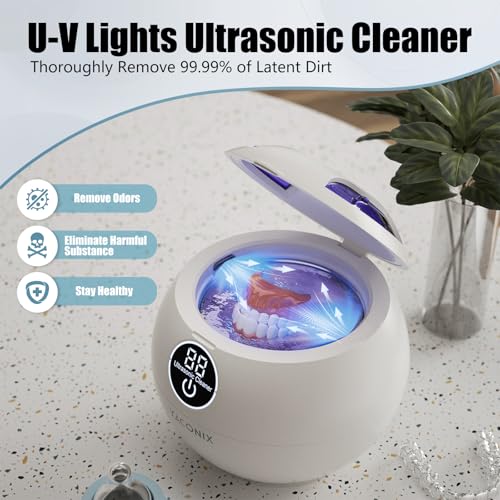 Retainer Cleaner Machine 45kHz Ultrasonic Dental Retainer Cleaner with 3 Modes and Digital Timer Mouth Guard for Retainer Clean, Denture Clean, Night Guard, Braces, Aligner, Jewelry 200ML