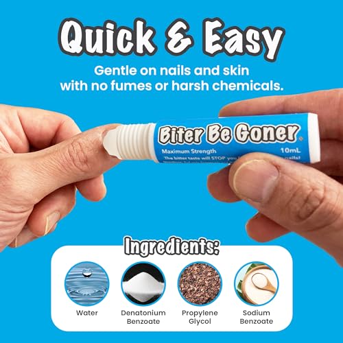 Nail Deterrent, Treatment for Kids and Adults, Non-Glossy Invisible Coating, Stop Nail Biting and Thumb Sucking Today, 0.3 Fl Oz