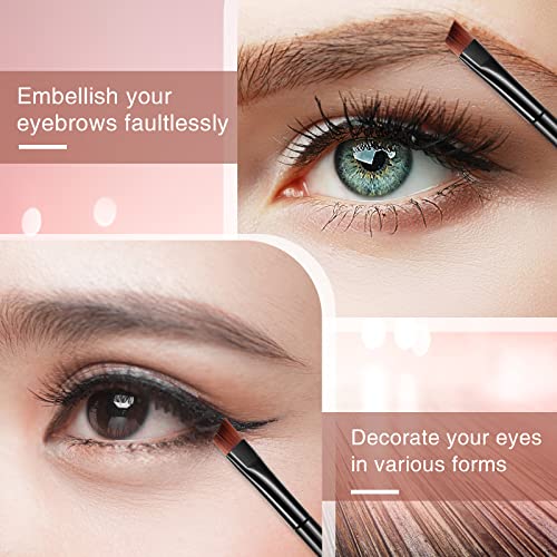 meekoo 150 Pcs Eyebrow Tint Disposable Angled Eyebrow Brushes Eyeliner Makeup Soft Cosmetic Blending Slanted Disposable Concealer Eyeshadow Brushes for Women Girl, Black