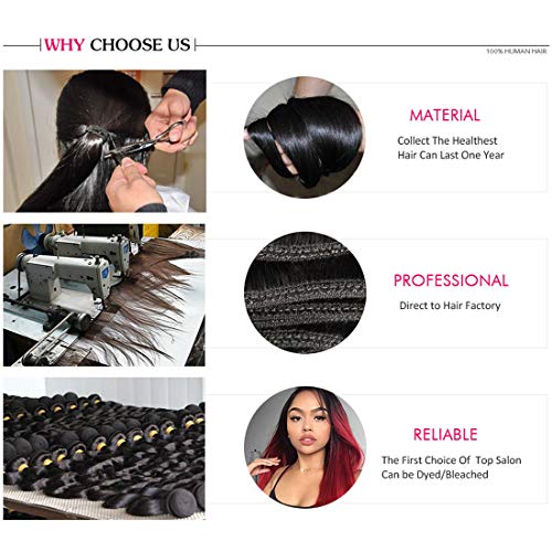 Liang Dian 10 Inch Short Human Hair Bundles Natural Color 4 Bundles 12A Brazilian Virgin Hair 100% Unprocessed Straight Human Hair(10"10"10"10")