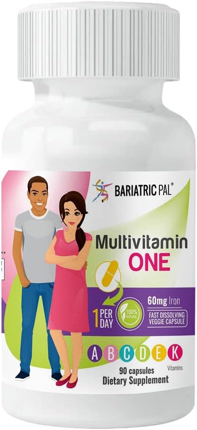 BariatricPal 90-Day Bariatric Vitamin Bundle (Multivitamin ONE 1 per Day! Capsule with 60mg Iron and Calcium Citrate Soft Chews 500mg with Probiotics - Strawberry Twist)