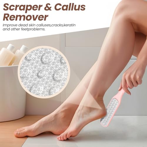 4 Pack Toe Cleaning Brush Set,Long Handle Bath Toe Brush Scrubber Bathroom for Seniors Elderly Men and Women (Pink)