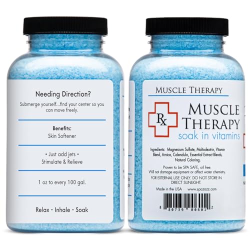 Spazazz Aromatherapy Spa and Bath Salts Crystals RX Therapy Collection 2 Pack Bundle- One 19 Oz Jar Each Spazazz Muscle Therapy and Joint Therapy- Dead Sea Bath Salt Crystals