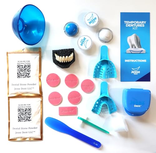 DIY Dentures, Customizable Kit with 12 Pieces, Simple to Use. Dentures Upper and Lower, Home Denture Solution for an Ideal Smile, Women and Men