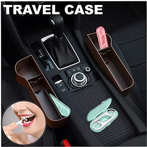 Dental Floss Picks, Flossers Picks for Adult Teeth, Packed in 1pc of Refillable Auto-Ejection-Case and 3pcs of Portable Cases, Hygienic Convenient, Smart Buy, 442pcs (White)