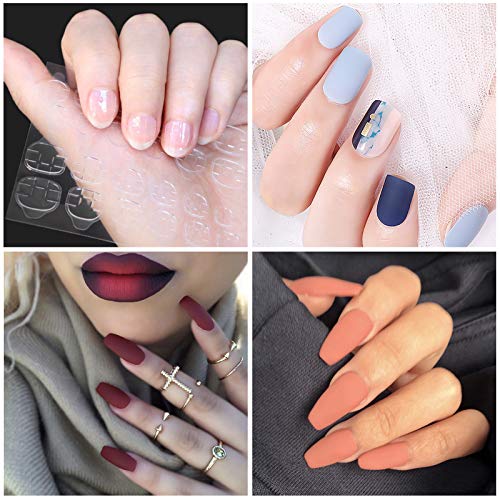 Allstarry 2400pcs (100 Sheets) Adhesive Tabs Ultrathin Waterproof Breathable Double-Sided Jelly Nail Sticker Super Sticky False Nail Glue Sticker Transparent Flexible for Manicure