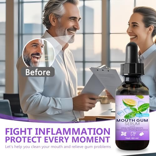 Gum Restore Drops - Gum Repair for Receding Gums Treatment, Gum Regrowth Treatment Drops for Dry Mouth, Stain Removal & Bad Breath Treatment for Adults, Instant Fresh Breath, 60ML