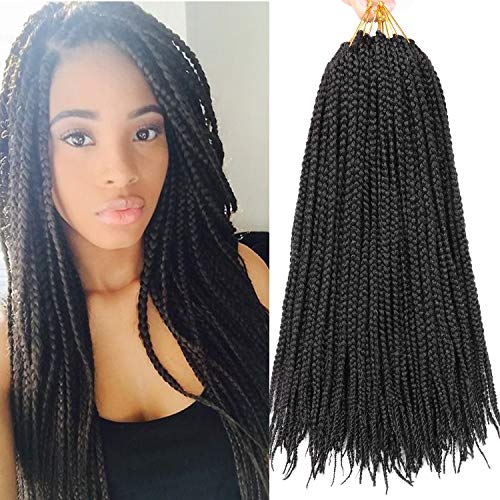 7 Packs Goddess Box Braids Crochet Hair 18 Inch Prelooped Crochet Box Braids Crochet Hair for Black Women Braiding Hair (18 Inch 7 Packs, #1B)