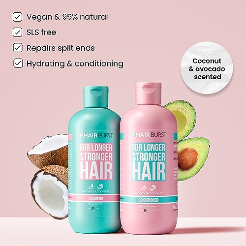 HAIR BURST Shampoo and Conditioner Set — SLS Free Hair Growth and Thickening Treatment for Women - Coconut and Avocado Scented - Suitable for All Types, Promotes Strong and Healthy Hair