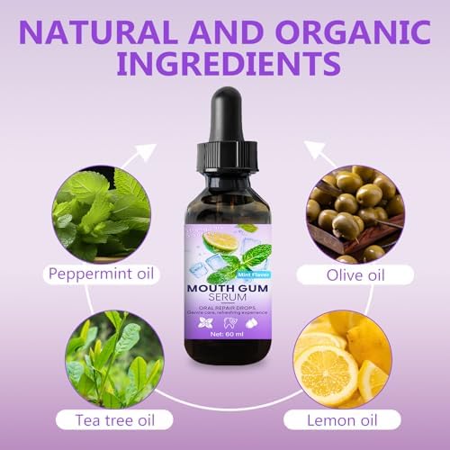 Gum Restore Drops - Gum Repair for Receding Gums Treatment, Gum Regrowth Treatment Drops for Dry Mouth, Stain Removal & Bad Breath Treatment for Adults, Instant Fresh Breath, 60ML