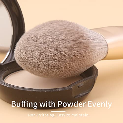 Natural Hair Makeup Brush Set Professional, Fox Hair Makeup Brushes Set with Case, Glitter Make up Brushes Set Professional, Natural Makeup Brushes, Natural Bristle Makeup Brush - ORRA, White