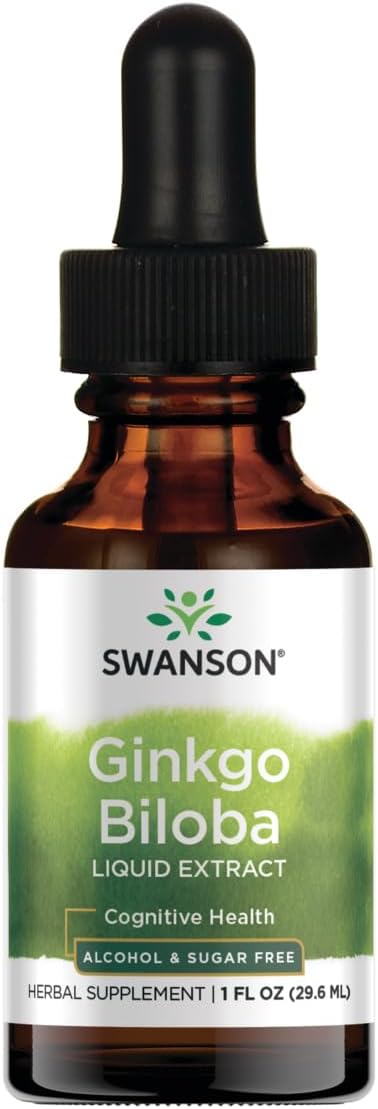 Swanson Ginkgo Biloba Liquid Extract (Alcohol- & Sugar-Free) 1 fl Ounce Liquid