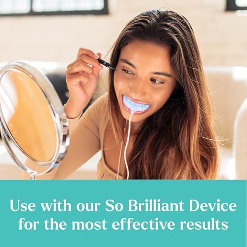 GLO Science Teeth Whitening Gel Pods – Safe, Effective Whitener with Silicon Brush, 6% Hydrogen Peroxide – Fastest Way to Whiter Teeth, Sensitivity Free – Mint Flavor (Pack of 5)