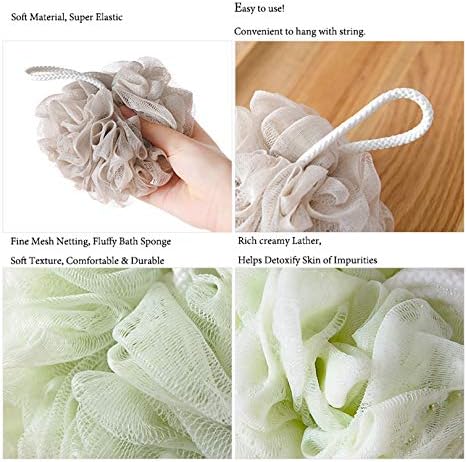 Mesh Pouf Bath Sponge Exfoliating Shower Ball Pom Cleaning Accessory