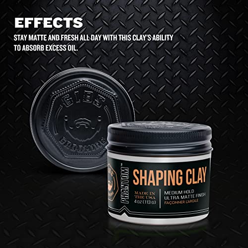 GIBS Shaping Clay, Phantom, Medium Hold, Ultra Matte Finish, Water Based, Great for Soft and Natural Looks