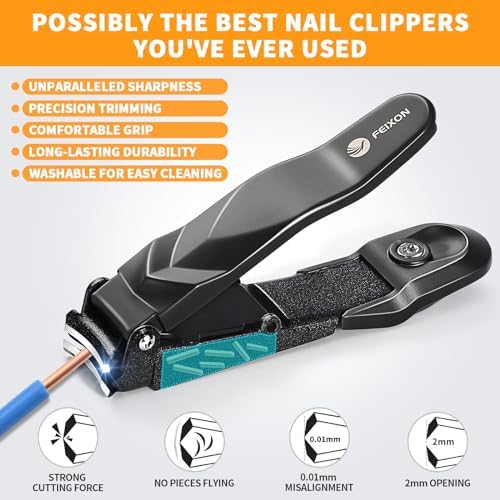 Nail Clippers for Men Women with Catcher,Heavy Duty No Splash Ultra Sharp Fingernail Clipper & Toenail Clippers,Nail Cutter with Nano Nail File for Adult,Seniors,Home,Travel,Gifts