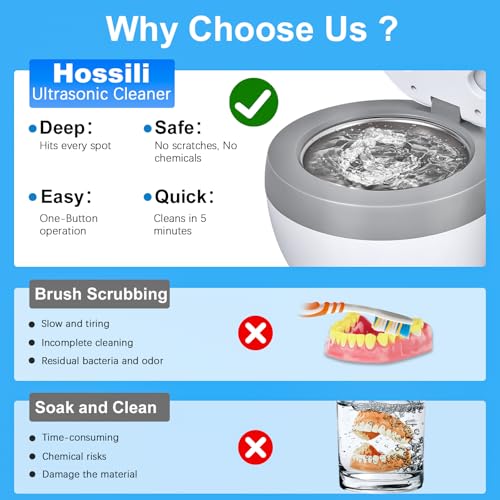 45kHz Ultrasonic Retainer Cleaner Machine – 200ML Dental Cleaning Pod with 4 Wash Modes, Digital Timer for Dentures, Aligners, Mouth Guards, Braces, Jewelry & Toothbrush Heads (White)