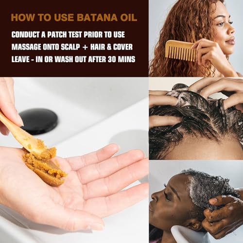 Organic Batana Oil for Hair Growth & Repair | 100% Pure, Unrefined Hair Treatment | Strengthens, Moisturizes, Reduces Hair Fall | 4.15 oz