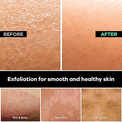 Dermasuri Deep Exfoliating Back Scrubber -Bath & Shower Back Scrub - Body Exfoliator Scraper Tool - Deep Exfoliation Body Cleaner for Shower, 27" Long, 8" Wide