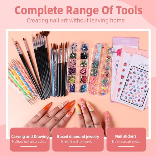 Major Dijit Acrylic Nail Kit with Drill 12 Colors Acrylic Powder Acrylic Liquid Top Coat Base Coat Nail Primer Set for Beginners with Everything DIY Nail Art Tool Gift Home Salon