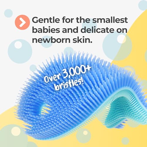 Innobaby Bathin' Smart Silicone Fish Bath Scrub, Aqua/Periwinkle
