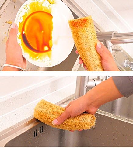 Natural Loofah Sponges Organic Luffa Bath Shower Sponge Exfoliating Body Back Scrubber for Men Women Adults SPA Beauty Bathing Daily Care - 4 PCS