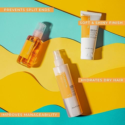 Fanola Restructuring Anti Frizz Hair Serum - Liquid Crystals Hair Care Enriched with Aloe Vera & Linseed Oil for Split End Repair - Strengthens & Detangles Curly, Frizzy & Permed Strands (3.38 Fl oz)